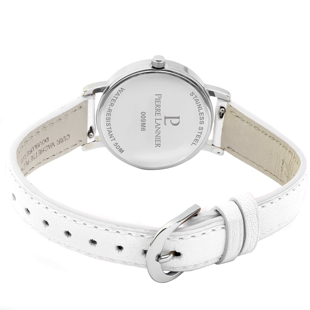 Montre Femme MULTIPLES cadran blanc bracelet cuir blanc 009M600